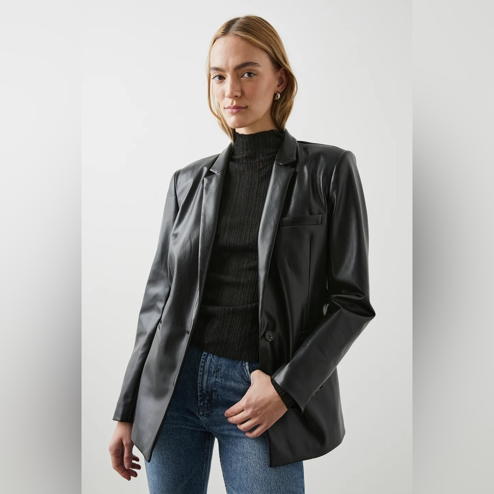 Stanton Blazer Black Leather Jacket Small